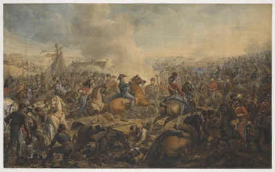 De Slag bij Waterloo, na het bevel voor de opmars van het Britse Leger, 1815, c.1815